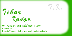 tibor kodor business card